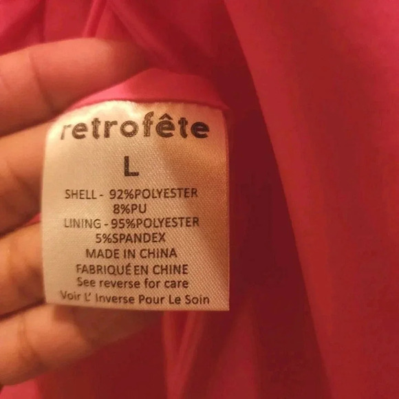 New $695 Retrofete Coat Women Hyper Pink Large Kristen Cutaway Bergdorf Goodman - Picture 11 of 15